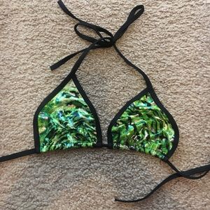 Green race bikini top